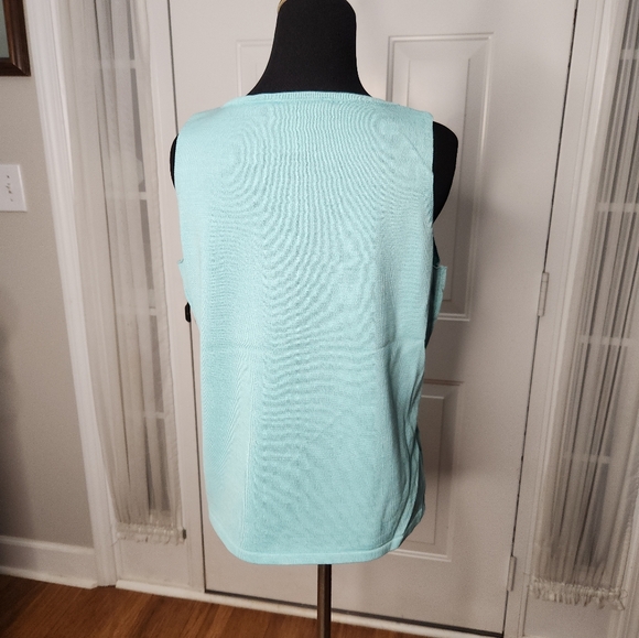 Norton McNaughton Teal Silk Pullover Size Medium - Picture 2 of 4